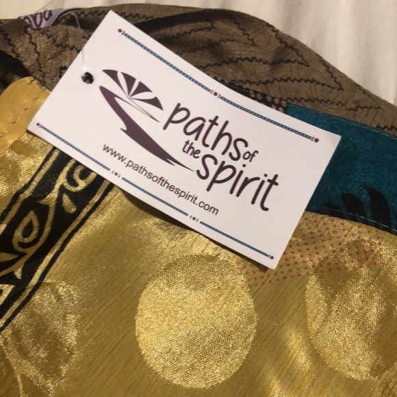 Paths of the spirit brand bohemian long reversible skirt. 100% silk - Picture 3 of 4